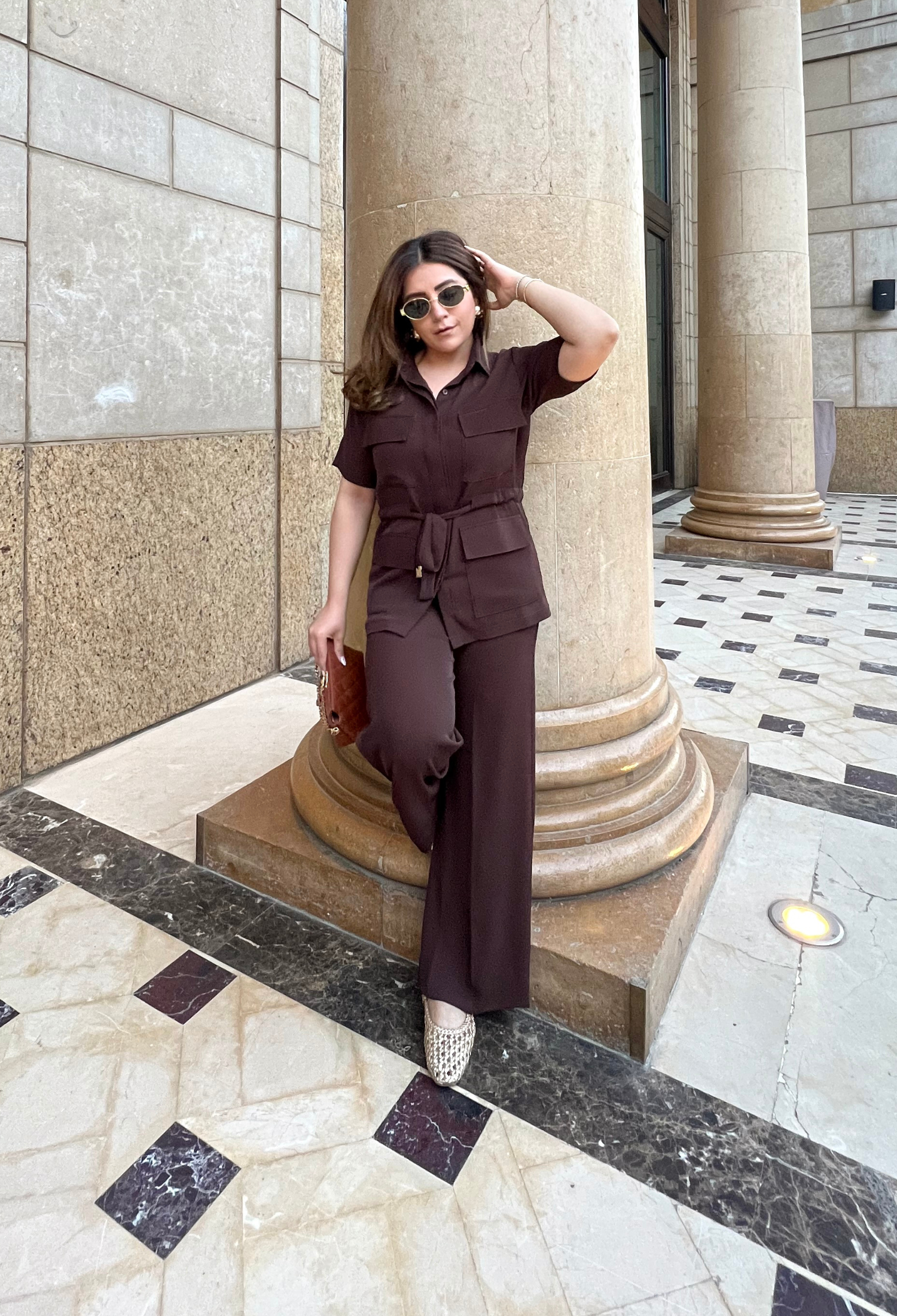 MEGHNA PAHWA IN CHOCOLATE FOUR POCKET CO-ORD SET
