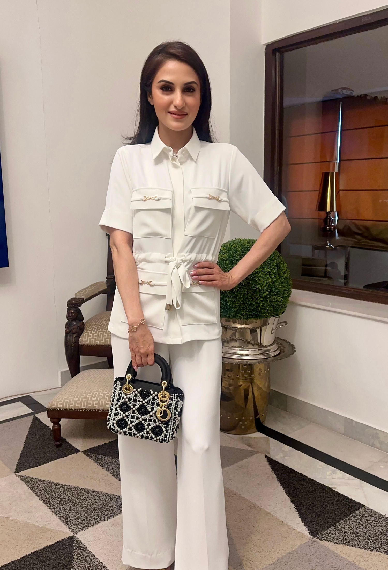 PAYAL SEN IN WHITE FOUR POCKET CO-ORD SET