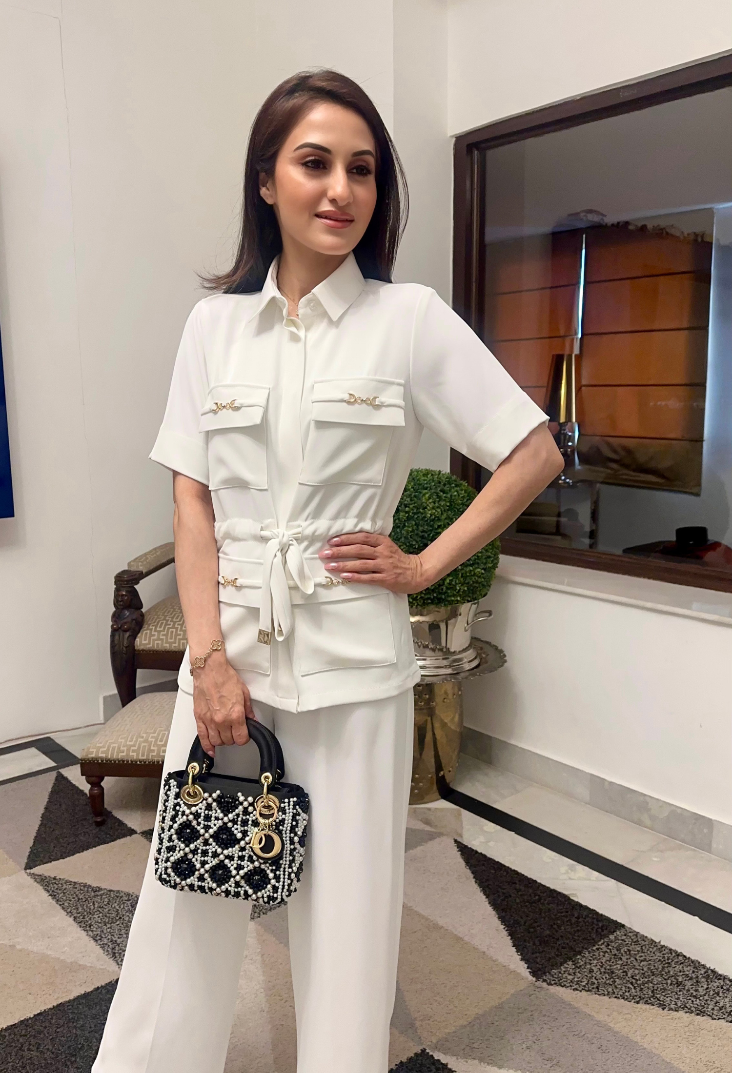 PAYAL SEN IN WHITE FOUR POCKET CO-ORD SET