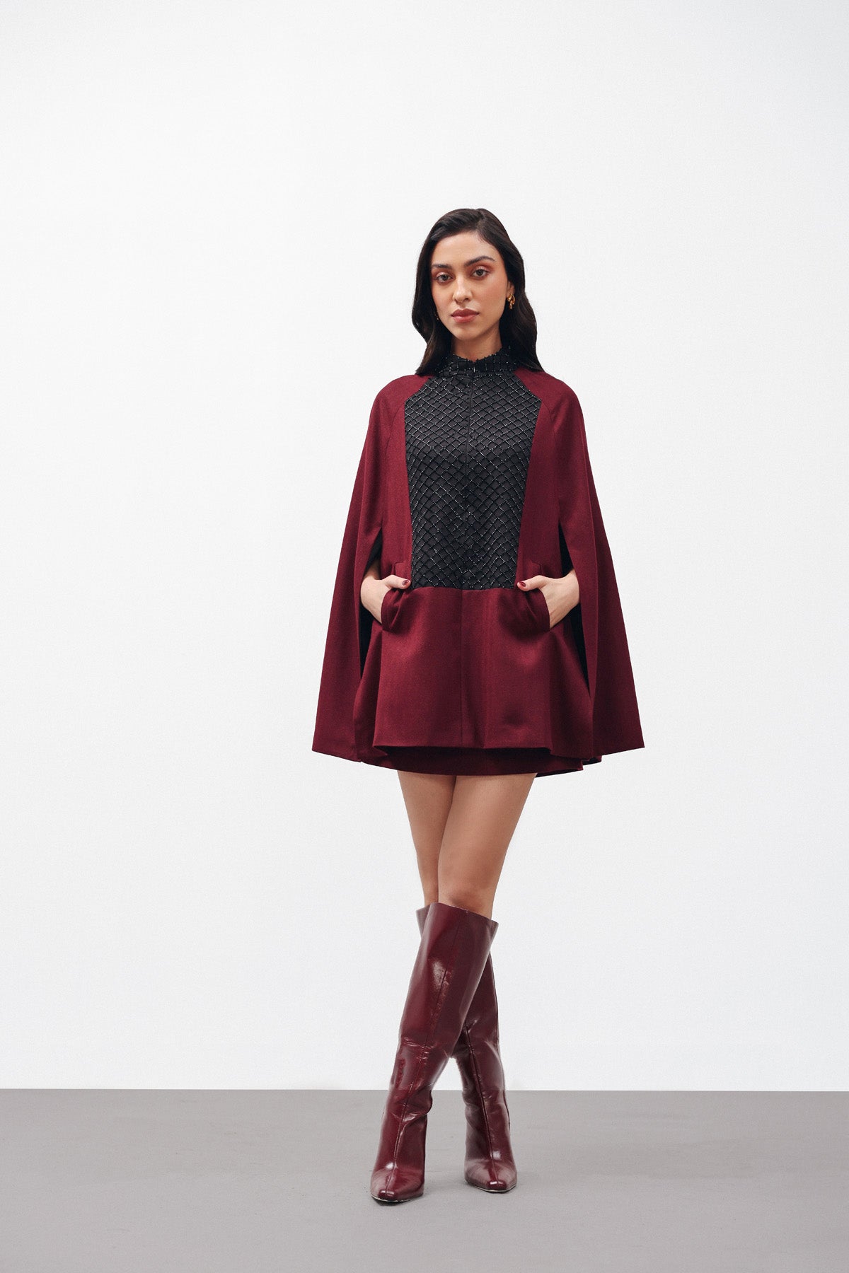 Crimsonveil Cape and Skirt set