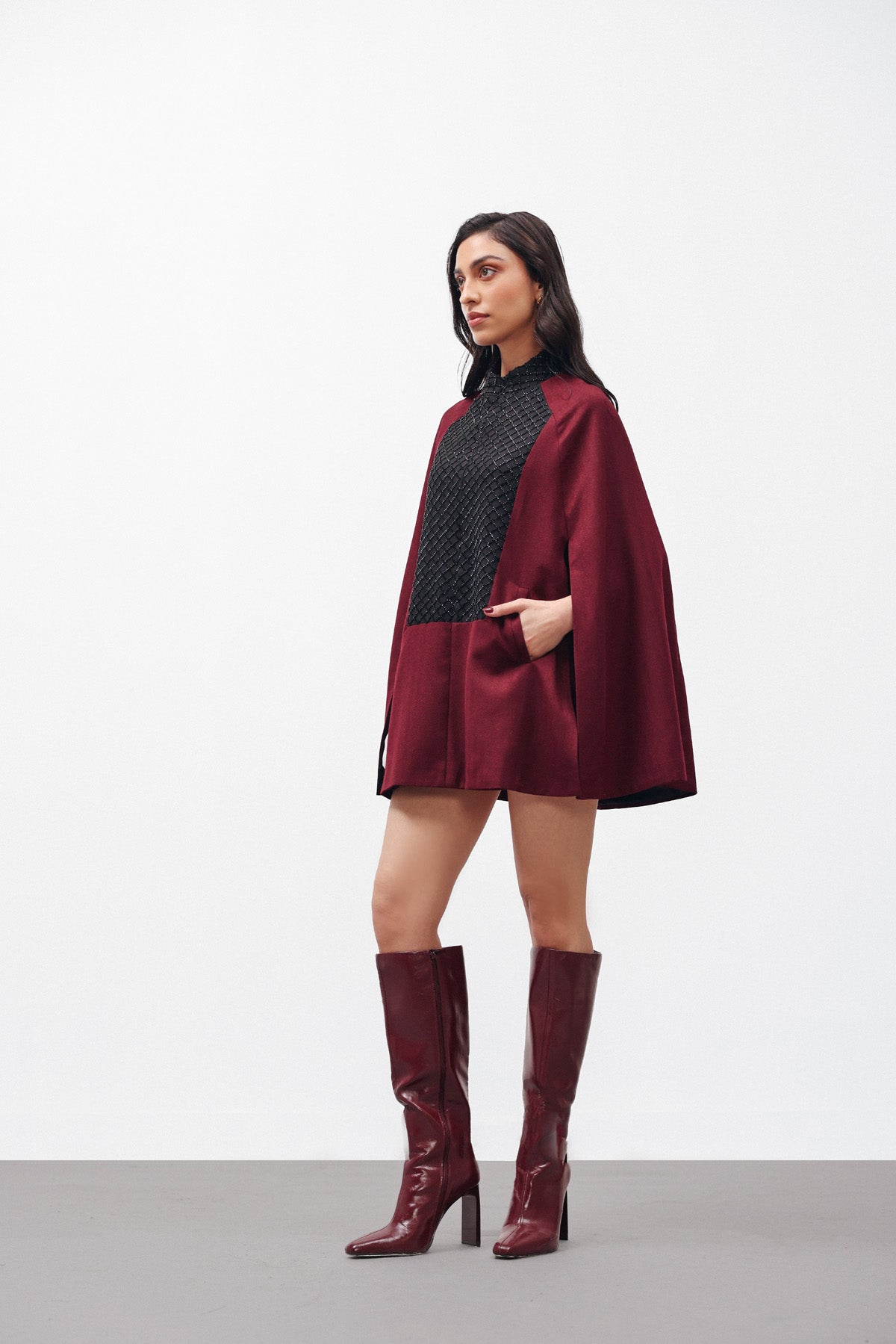 Crimsonveil Cape and Skirt set