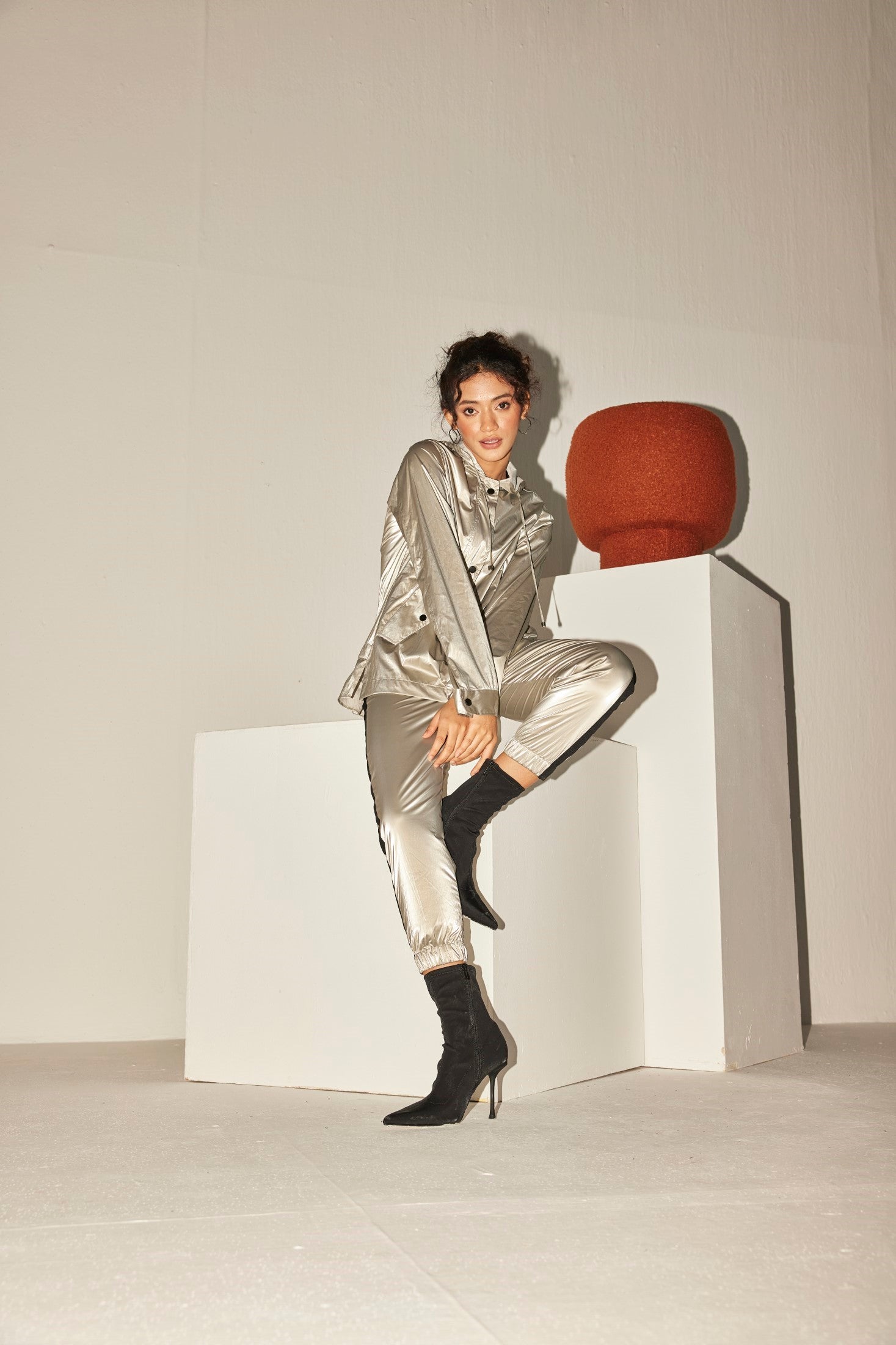 ALL WEATHER METALLIC BEIGE CO-ORD SET