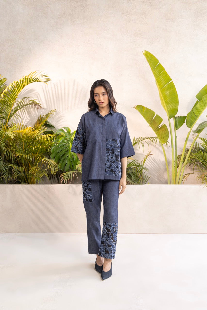 Cai Denim Lace Co-ord Set