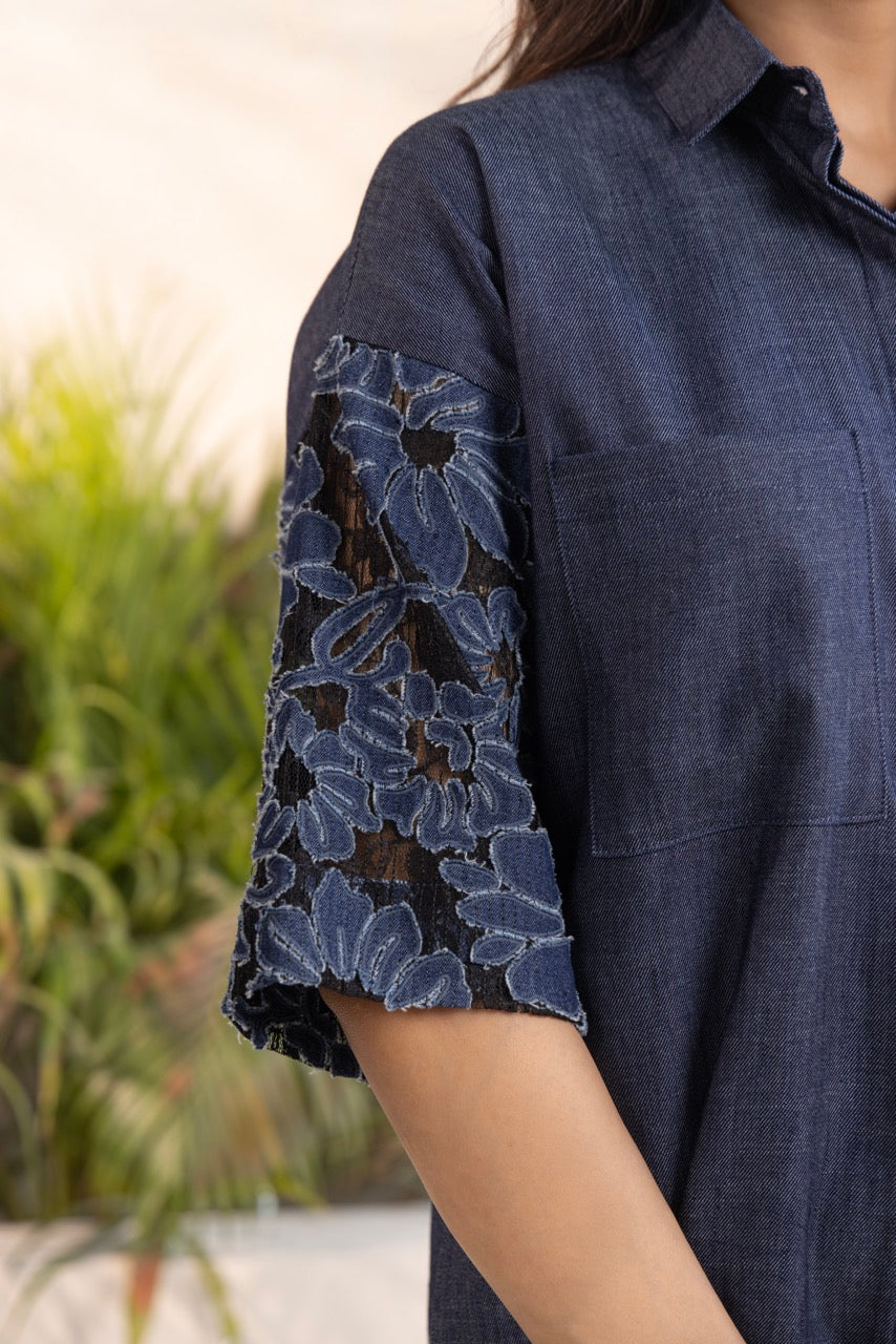 Cai Denim Lace Co-ord Set