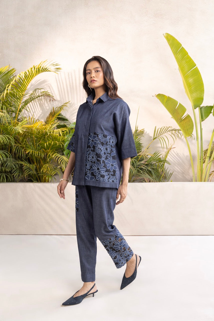 Cai Denim Lace Co-ord Set