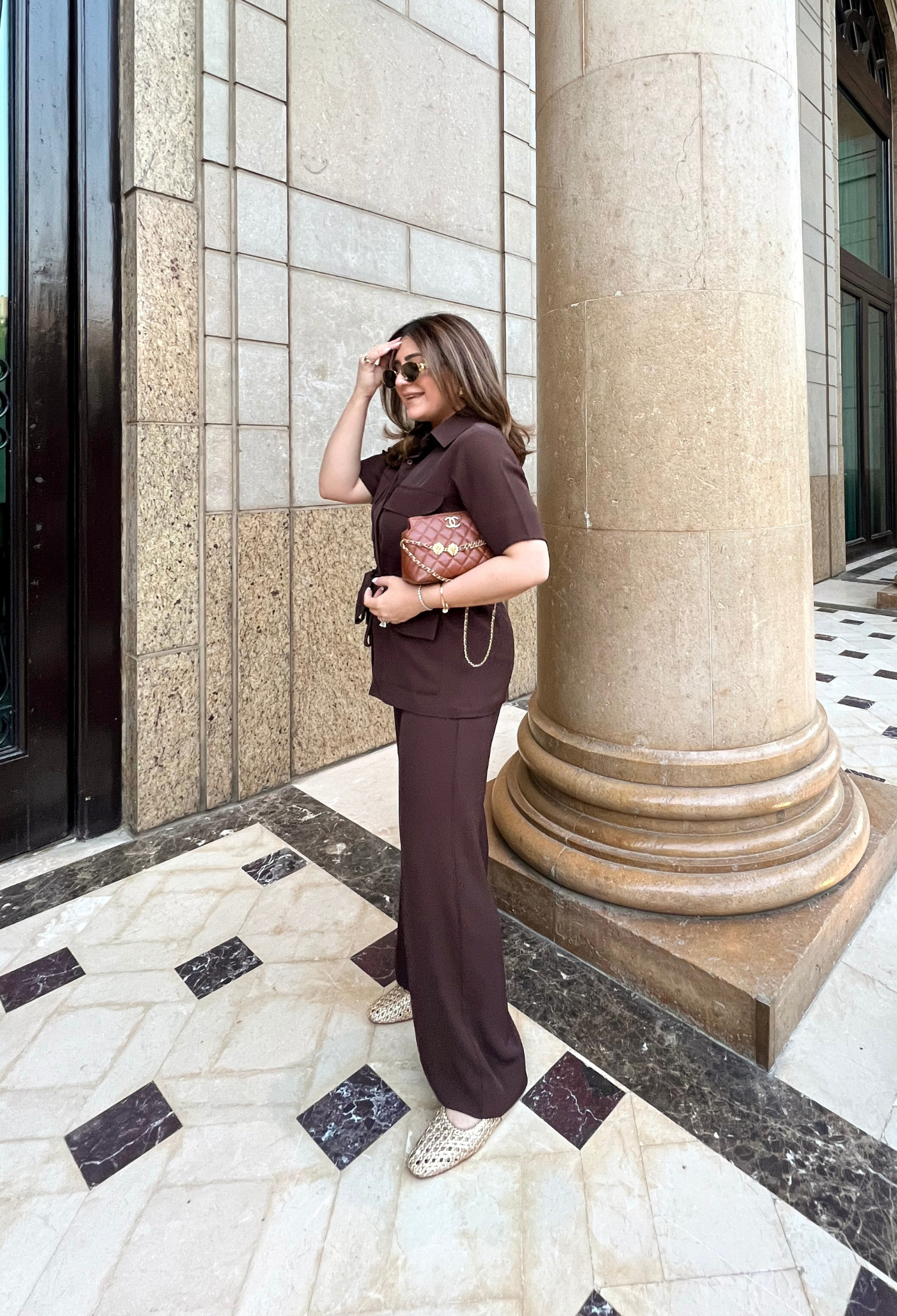MEGHNA PAHWA IN CHOCOLATE FOUR POCKET CO-ORD SET