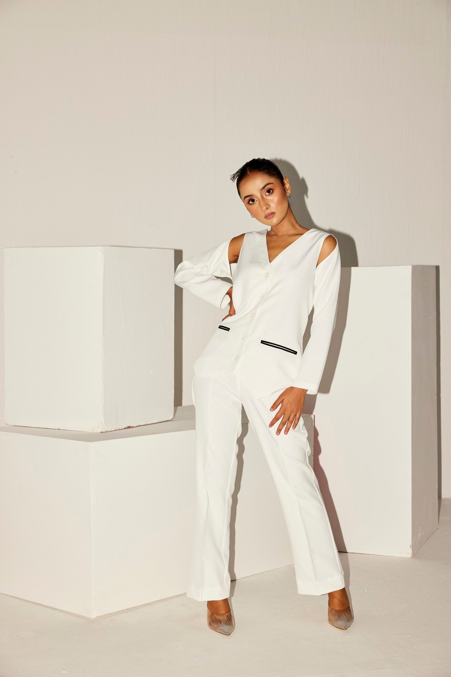 WHITE MILAN CO-ORD SET