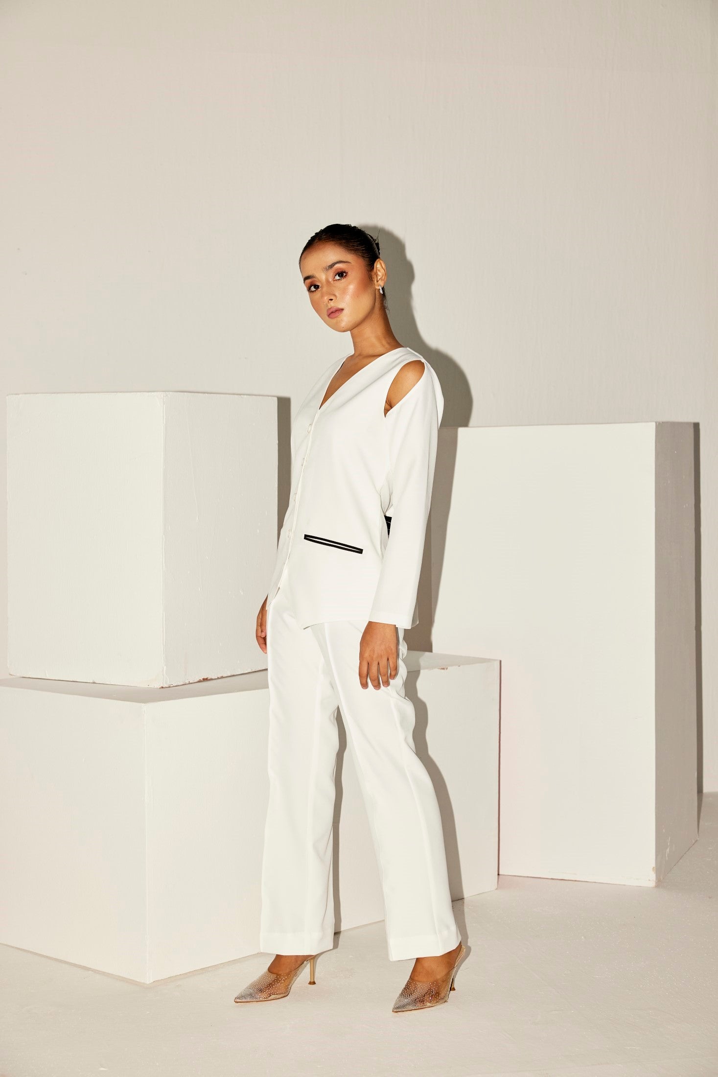 WHITE MILAN CO-ORD SET