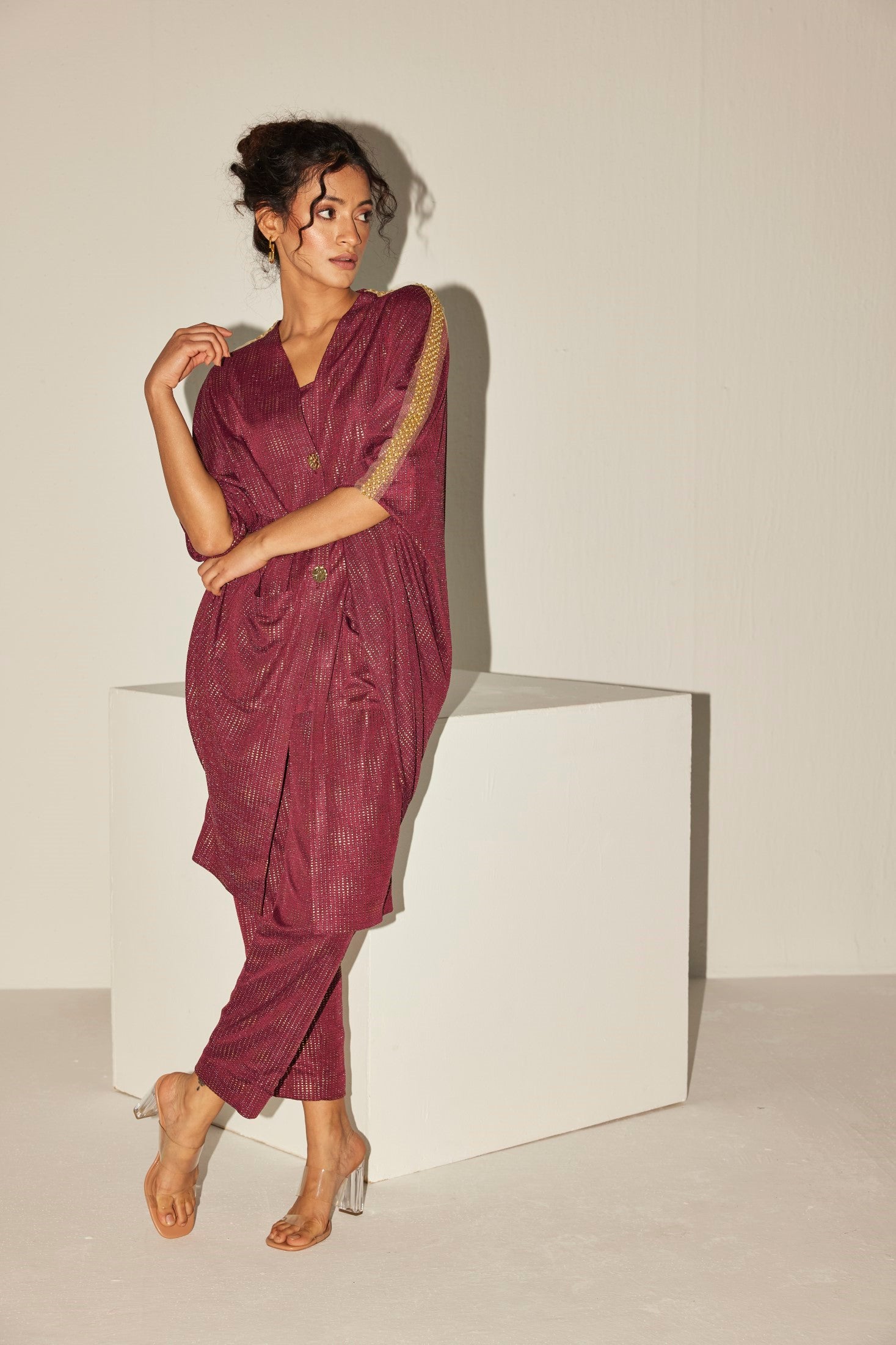 THE MAROON KIMONO SET
