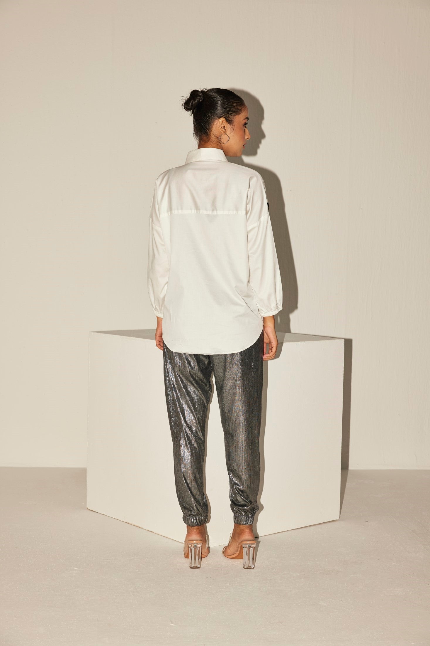 WHITE AND SILVER JAZZ CO-ORD SET